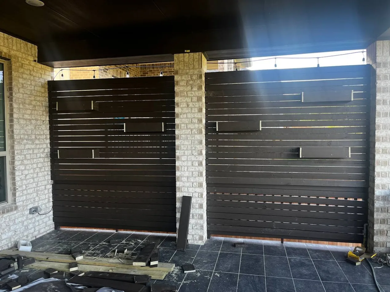 Modern horizontal wood fence Cedar Park TX