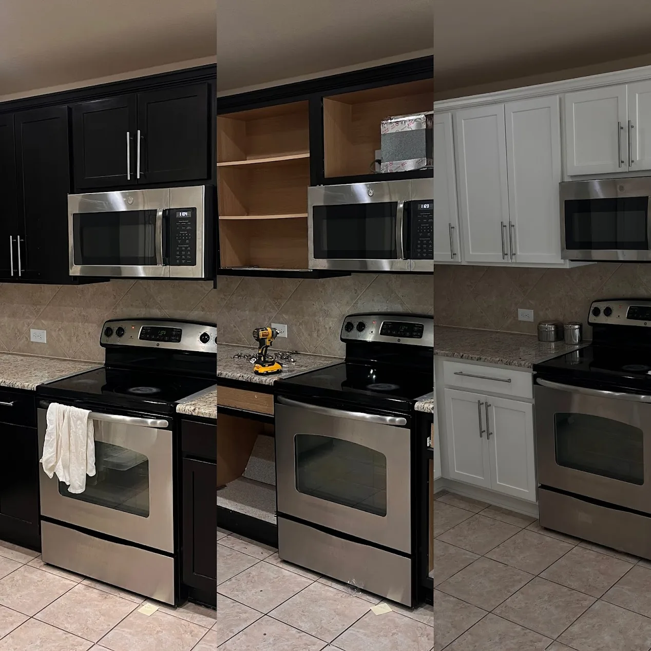 Kitchen cabinet painting and hardware Cedar Park TX