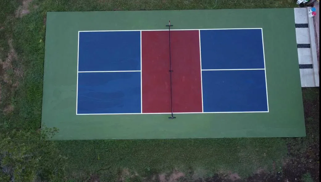 Pickleball court painting aerial view Cedar Park TX