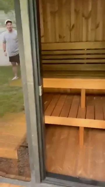 Outdoor sauna interior Cedar Park TX