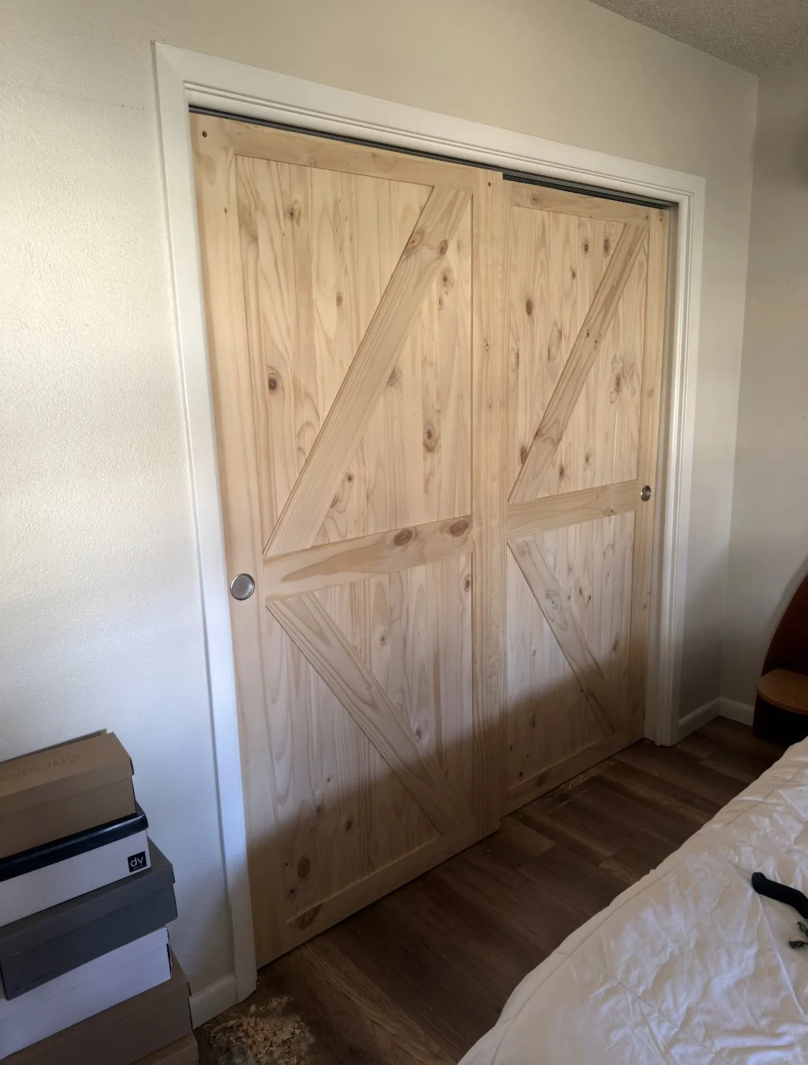 Custom barn style sliding closet doors Cedar Park TX